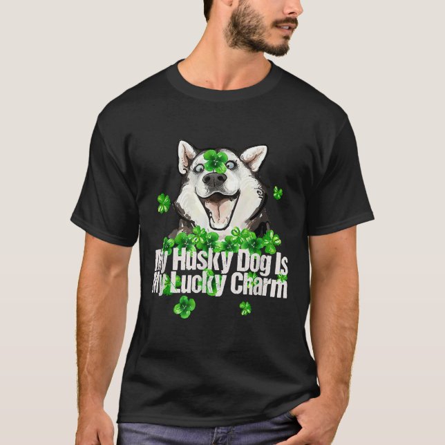 Mein Husky Hund ist mein glücklicher Arm T-Shirt (Vorderseite)