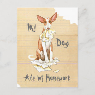 Mein Ibizan Hound aß meine Hausaufgaben Postkarte