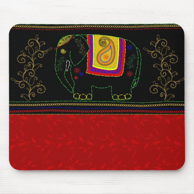 Mein indischer Elefant - indisches Rot Mousepad (Vorne)