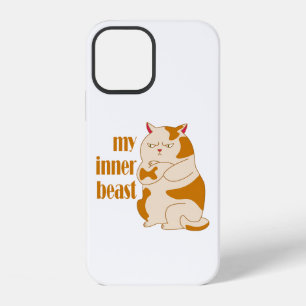 Mein inneres Biest faules fettes Katz Motivationsz iPhone 12 Hülle