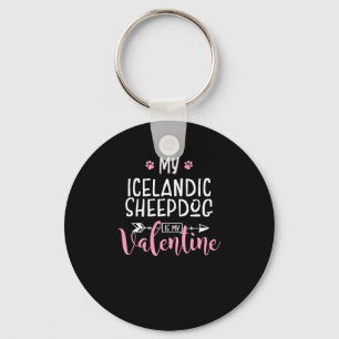 Mein isländischer Schafhund ist mein Valentiner Pa Schlüsselanhänger