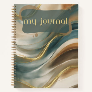 Mein Journal Golden Wave Spiral Notebook Notizbuch