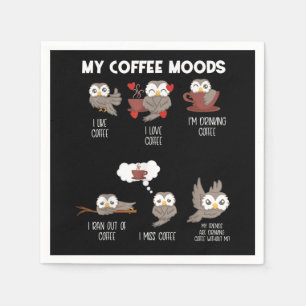 Mein Kaffee Moods Geschenk Owl Liebhaber Kaffee Ge Serviette