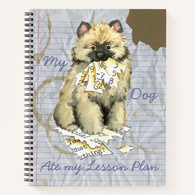 Mein Keeshond hat meinen Lektionsplan aufgegriffen Notizbuch (Vorderseite)