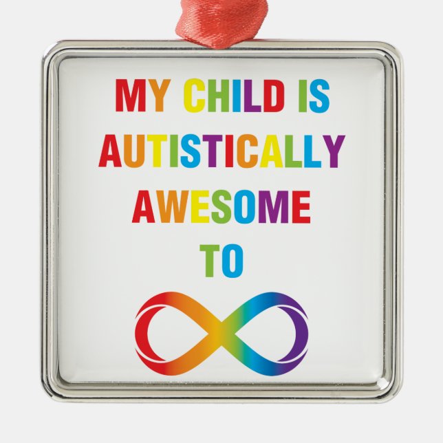 Mein Kind ist autistisch Phantastisch unendlich Silbernes Ornament (Vorne)