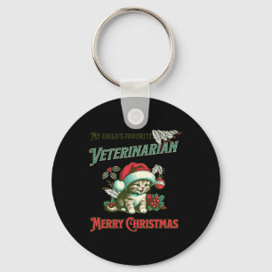 Mein Kind ist Lieblingstierärztin. Weihnachtsmann Schlüsselanhänger