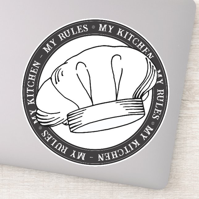 Mein Kitchen Meine Regeln Koch Zitat Aufkleber (Detail)