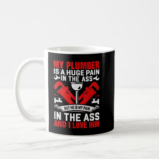 Mein Kleber ist ein Schmerz und ich Liebe ihm Klem Kaffeetasse (Links)