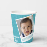 Mein kleiner Boss | Funny Birthday Party Pappbecher<br><div class="desc">Eine lustige Geburtstagsparty-Tasse für eine Baby-Geburtstagsfeier. Sie können mit Text, Name und Foto personalisieren. Das im Hintergrund verwendete Muster heißt "Bishamon-kikkou", ein schönes Muster. In Japan wird sie oft benutzt, um für das gesunde Wachstum von Jungen zu beten. Es ist ein perfektes Party-Thema für Ihr Baby. [KIKKOU-Muster] Das Tortoiseshell-Muster ist...</div>
