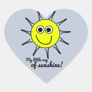 Mein kleiner Sonnenstrahl mit Lächeln und Sonne Herz-Aufkleber