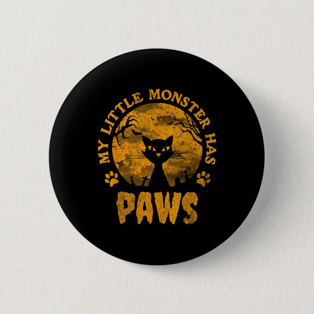 Mein kleines Monster hat eine scharfe Katze Button (Vorderseite)