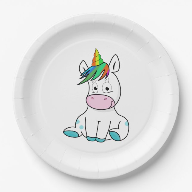 Mein kleines niedliches Einhorn Pappteller (Vorderseite)