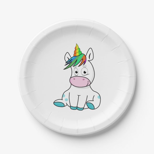 Mein kleines niedliches Einhorn Pappteller (Vorderseite)