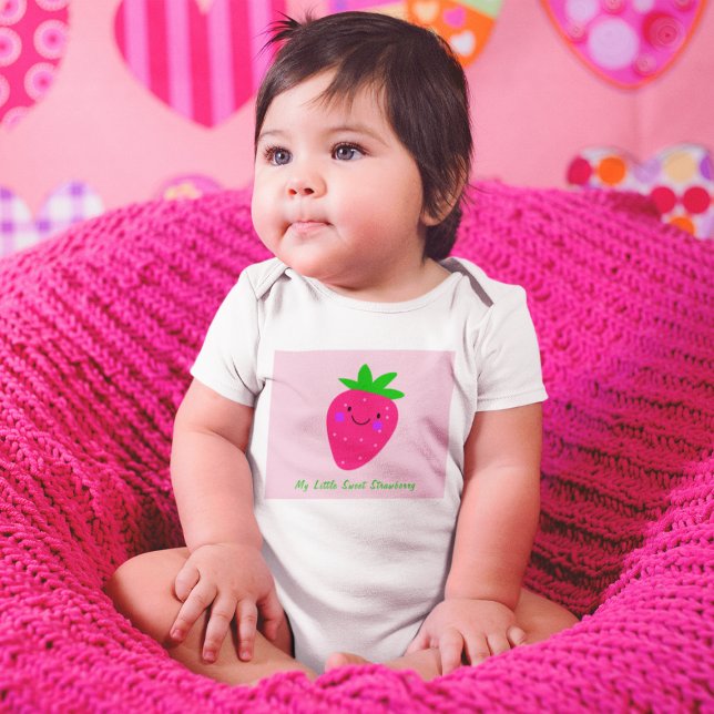 Mein kleines süßes Strawberry Pink Girl Baby Kinde Baby Strampler (Von Creator hochgeladen)