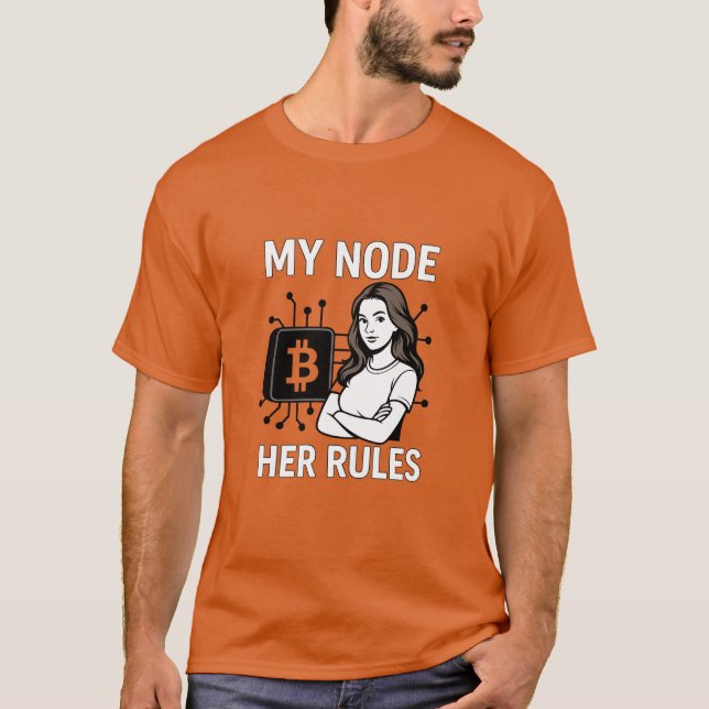 Mein Knoten - Ihre Regeln | Bitcoin Maximalistisch T-Shirt (Vorderseite)