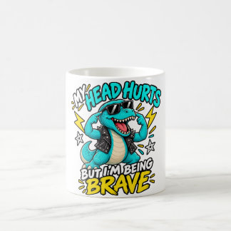 Mein Kopf tut weh, aber ich bin tapfer Lustiger Ro Kaffeetasse