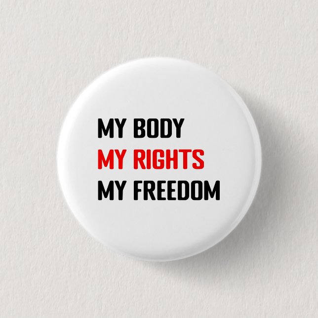 Mein Körper Meine Rechte Meine Freiheit Frauenrech Button (Vorderseite)