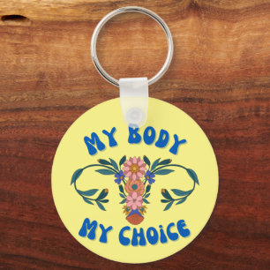 Mein Körper meine Wahl Blumenuterus Pro Choice Schlüsselanhänger