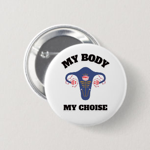 mein Körper meine Wahl   Frauenrechte roe / wave H Button