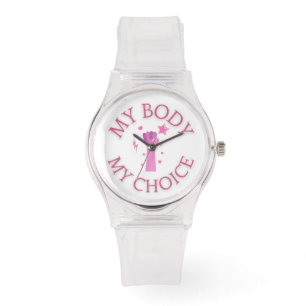 Mein Körper meine Wahl Rosa Feminist Armbanduhr