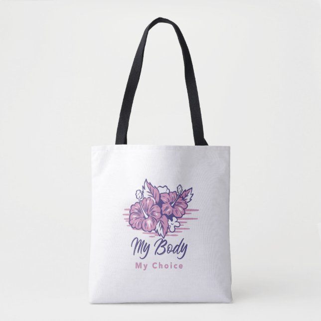 Mein Körper meine Wahl Violett Blumenbilder Tasche (Vorderseite)
