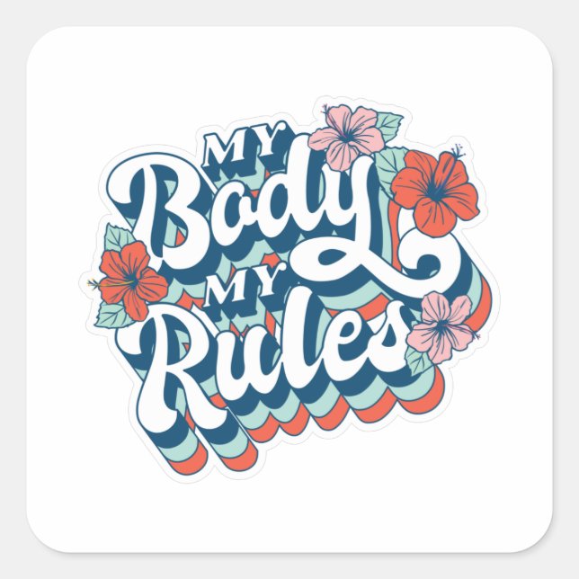 Mein Körper Quadratischer Aufkleber (Vorderseite)