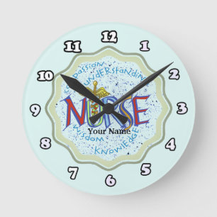 Mein Krankenpfleger-Motto Runde Wanduhr