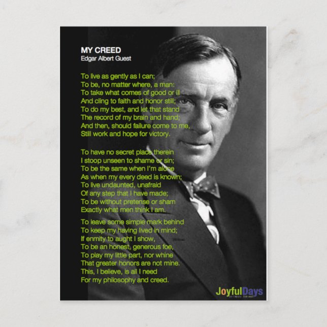 Mein Kredo Postkarte (Vorderseite)