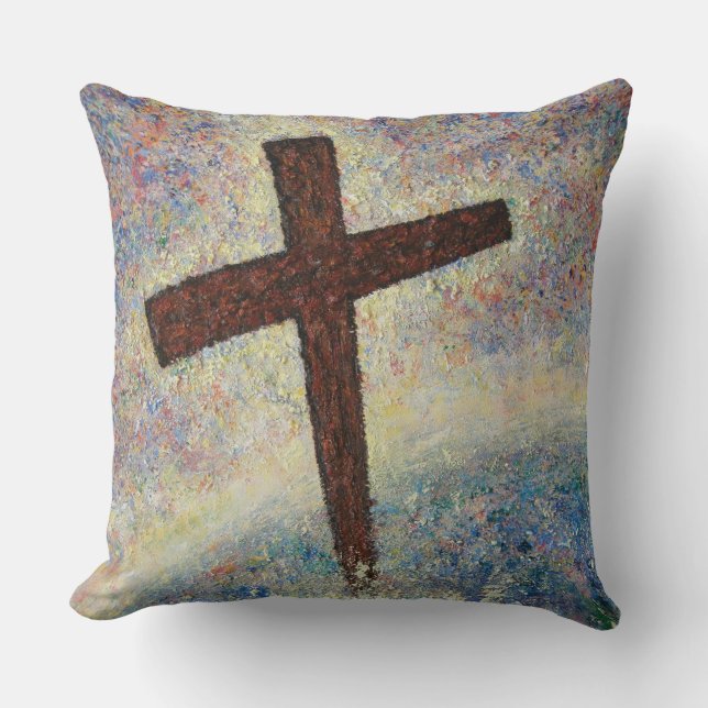 Mein Kreuz (ursprüngliche Ölmalerei) Kissen (Vorderseite)