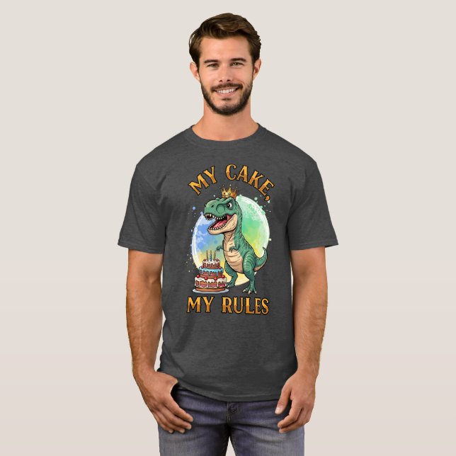 Mein Kuchen, meine Regeln, Dino Boss T-Shirt (Vorne ganz)