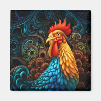 Mein Kumpel-Rooster lächelt nie Magnet