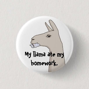 Mein Lama aß meine Hausarbeit Button