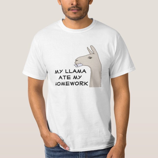 "Mein Lama aß meine Hausaufgaben-" T-Shirt (Vorderseite)