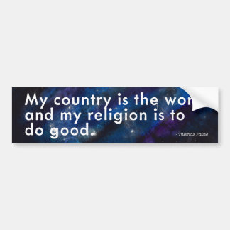 Mein Land ist die Welt, meine Religion, um gute, Autoaufkleber