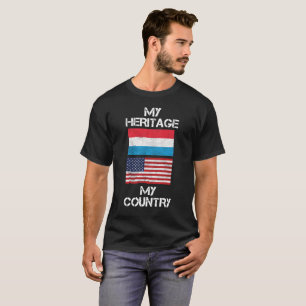 Mein Land-Luxemburger-Amerikaner-T - Shirt