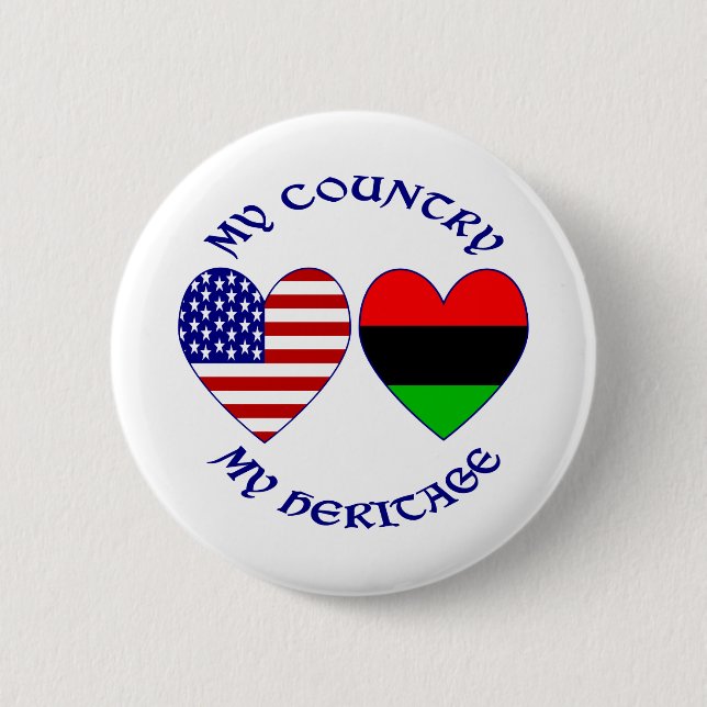 Mein Land mein afroamerikanisches Erbe Button (Vorderseite)