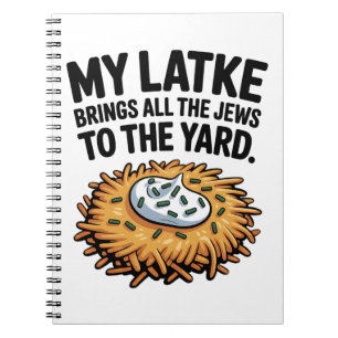 Mein Latke bringt alle Juden in den Yard Hanukkah Notizblock
