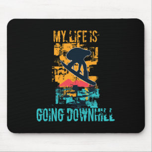 Mein Leben geht bergab Grunge Winter Snowboardi Mousepad