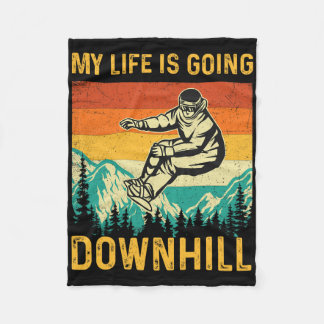 Mein Leben geht bergab - Snowboarder Snowboardi Fleecedecke