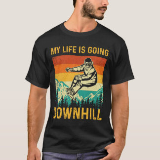 Mein Leben geht bergab - Snowboarder Snowboardi T-Shirt