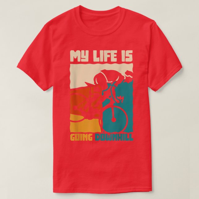 Mein Leben geht gerade mit dem Fahrrad Bi T-Shirt (Design vorne)