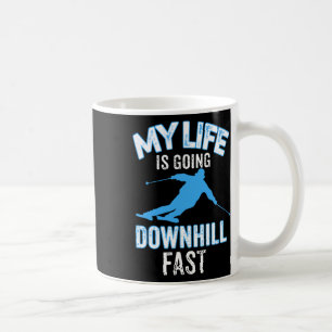 Mein Leben geht rapide bergab T-Shirt - Skifahren Kaffeetasse