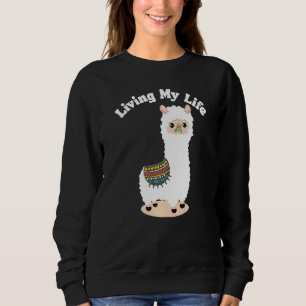 Mein Leben Guanaco Llama Vicuna Züchter Alpaca Sweatshirt