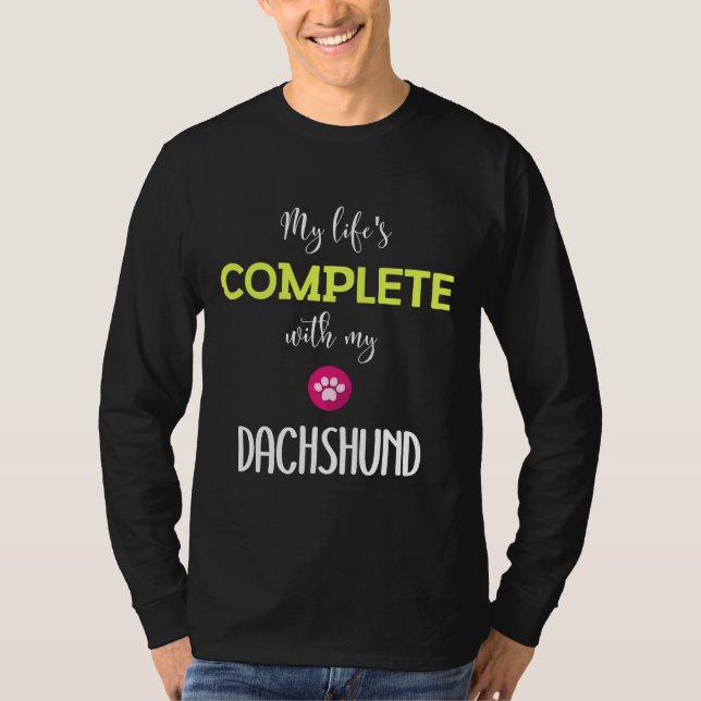 Mein Leben ist abgeschlossen mit meiner Dackel-ID  T-Shirt (Vorderseite)
