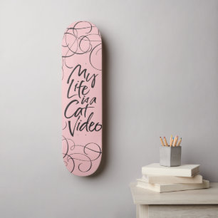 Mein Leben ist ein Cat Video Sleek Black Letting P Skateboard