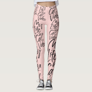Mein Leben ist eine Katze, die schwarze Leggings