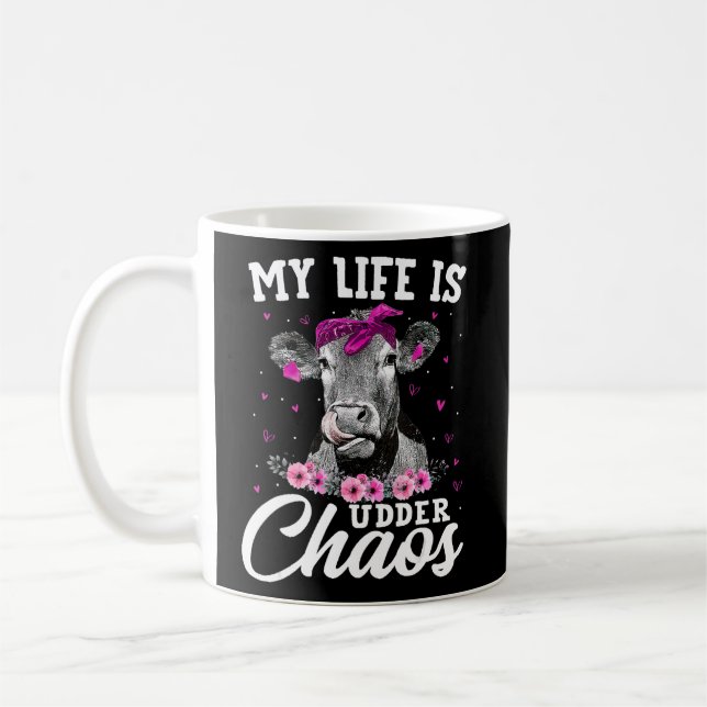 Mein Leben ist unter Chaos Kuh am ehesten geeignet Kaffeetasse (Links)