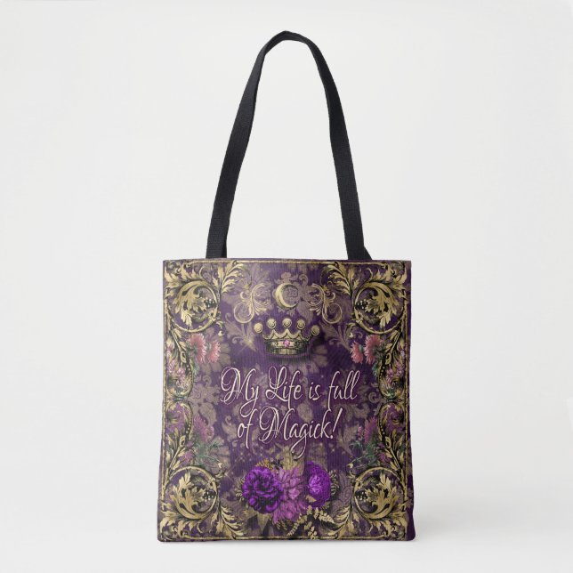 Mein Leben ist voller Magick! Violett, Krone, Voge Tasche (Vorderseite)