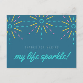 Mein Leben sparkelt Inspiration Wasserfarbenblu Postkarte