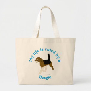 Mein Leben wird durch einen Beagle angeordnet Jumbo Stoffbeutel